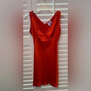 Red mini dress with tie in back size 4